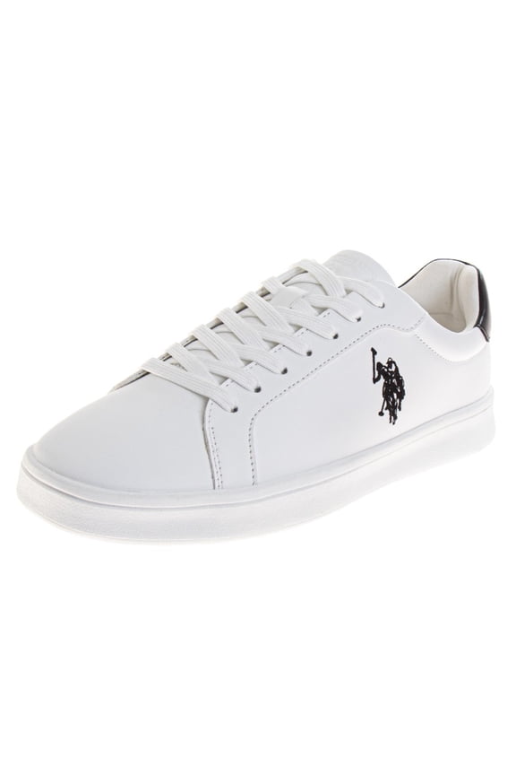 U.S. Polo Assn Low, Top Mens Classic Sneakers, White, Size: 8