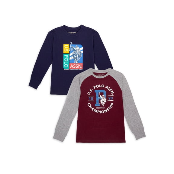 U.S. Polo Toddler Boy Long Sleeve T-Shirt, 2-Pack (2T-5T)