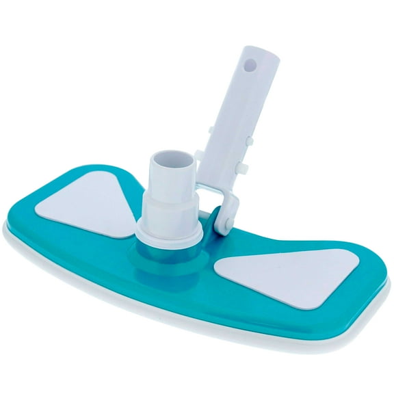 U.S. Pool Supply 16" Weighted Pool Vacuum Head with Nylon Side Bristles, Swivel Hose Connection, EZ Clip Handle - Connect 1-1/4", 1-1/2" Hose - Scrub Clean, Remove Debris - Safe for Vinyl Lined Pools