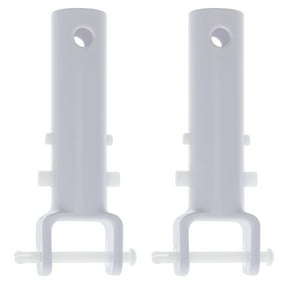 U.S. Pool Supply 2 Pool Vacuum Head Replacement Handles - Sturdy Plastic Handles with Butterfly V Clips & Locking Pins - EZ Clips, Attach to Pool Accessories & Standard 1-1/4" Telescopic Poles