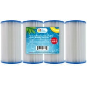 U.S. Pool Supply 4 Pack of Universal Replacement Filter Cartridges, Type A or C - Compatible with Above Ground Swimming Pool Pumps Using Type A or C Filters - Provides Premium Clean Water Filtration