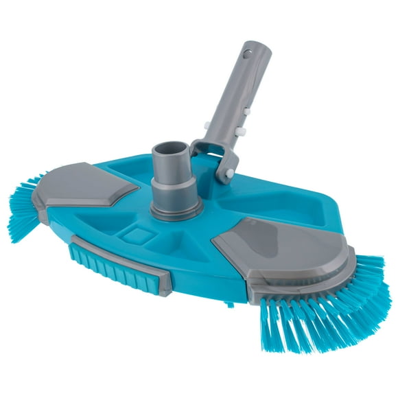 U.S. Pool Supply Deluxe Weighted Pool Vacuum Head with Side Brushes, Swivel Connection, EZ Clip Handle - For Above Ground & Inground Swimming Pools – Vinyl Liner Floor, Wall, Step, Corner Cleaner