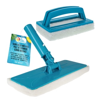 U.S. Pool Supply Hand-Held and Pool Pole Attachment Scrub Brushes - Surface Scrubbing Scouring Sponge Pads - Clean Pool Tile Grout Walls, Vinyl Liners, Spas, Remove Stains, Kitchen Bathroom