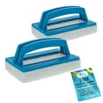 thumbnail image 1 of U.S. Pool Supply Hand-Held Pool Scrub Brush, 2 Pack - Scrubbing Scouring Sponge Pad - Clean Pool Tile & Grout, Walls, Vinyl Liners, Spas - Surface Cleaning Scrub, Kitchen, Bathroom Tub, Shower Tile, 1 of 1