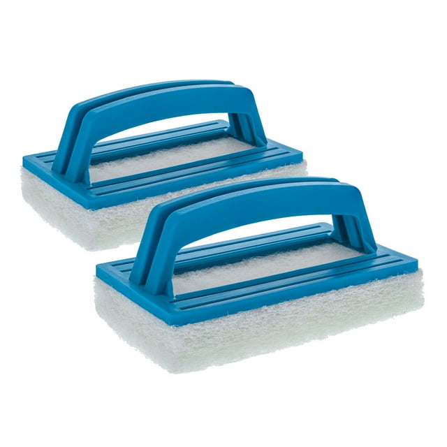 U.S. Pool Supply HandHeld Pool Scrub Brush, 2 Pack Scrubbing