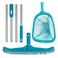 thumbnail image 1 of U.S. Pool Supply Pool Maintenance Kit with Leaf Skimmer Net, Brush, and Adjustable Telescopic Pole - 6" Deep Mesh Netting, Nylon Scrub Brush, Clean Sweep Debris from Walls, Floors, Steps, Spas, Ponds, 1 of 7
