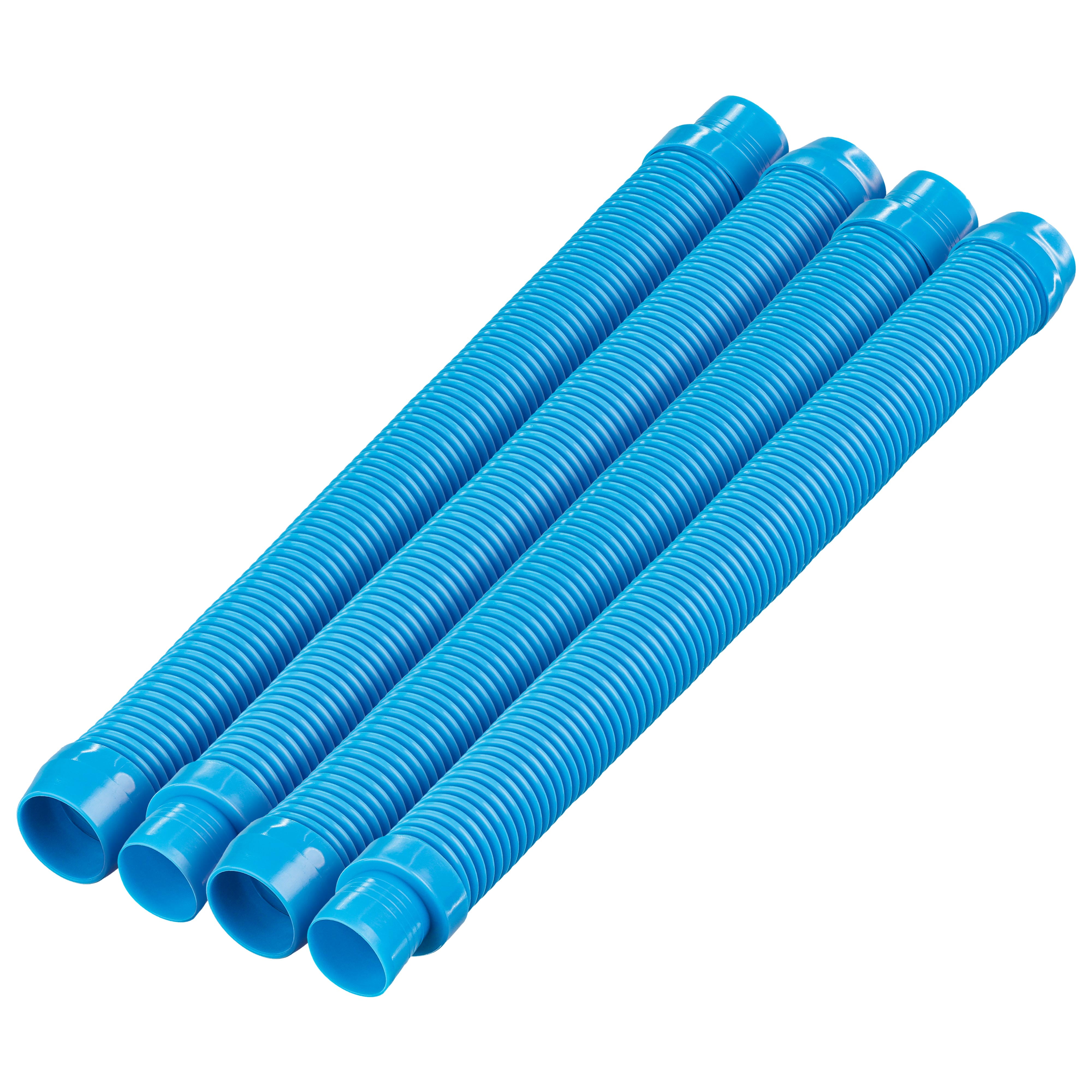 Teal Blue High-Density Polyethylene Pool Vacuum Hoses, 20" Sections, 4 Pieces