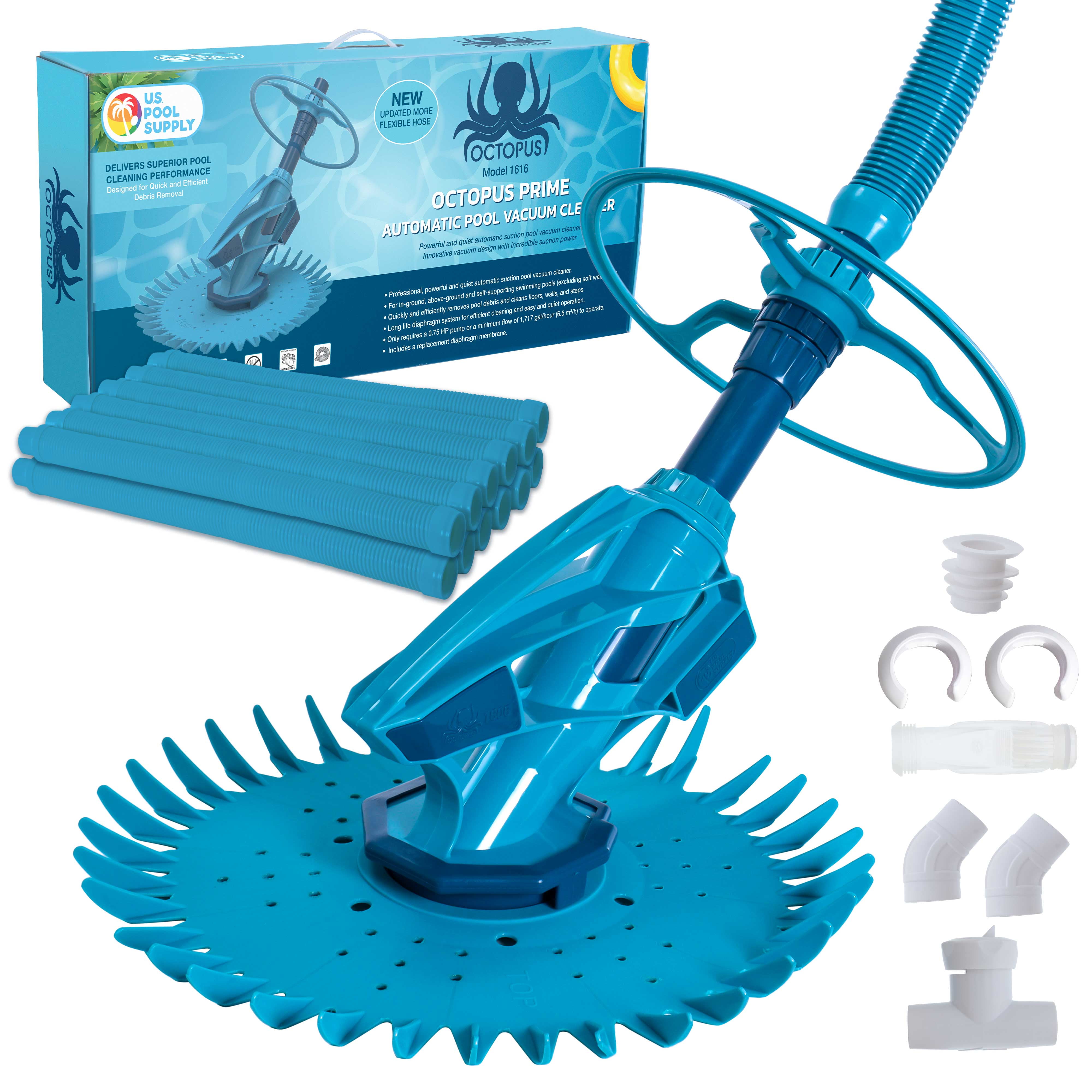 Octopus Prime Blue Automatic Pool Vacuum Cleaner with 33ft Hose