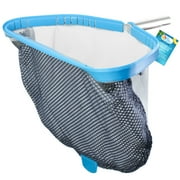 U.S. Pool Supply Professional Heavy Duty 18" Swimming Pool Leaf Skimmer Rake with Deep Double-Stitched Net Bag - Strong Aluminum Frame for Faster Cleaning & Easier Debris Pickup and Removal