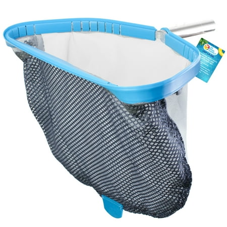 U.S. Pool Supply Professional Heavy Duty 18" Swimming Pool Leaf Skimmer Rake with Deep Double-Stitched Net Bag - Strong Aluminum Frame for Faster Cleaning & Easier Debris Pickup and Removal