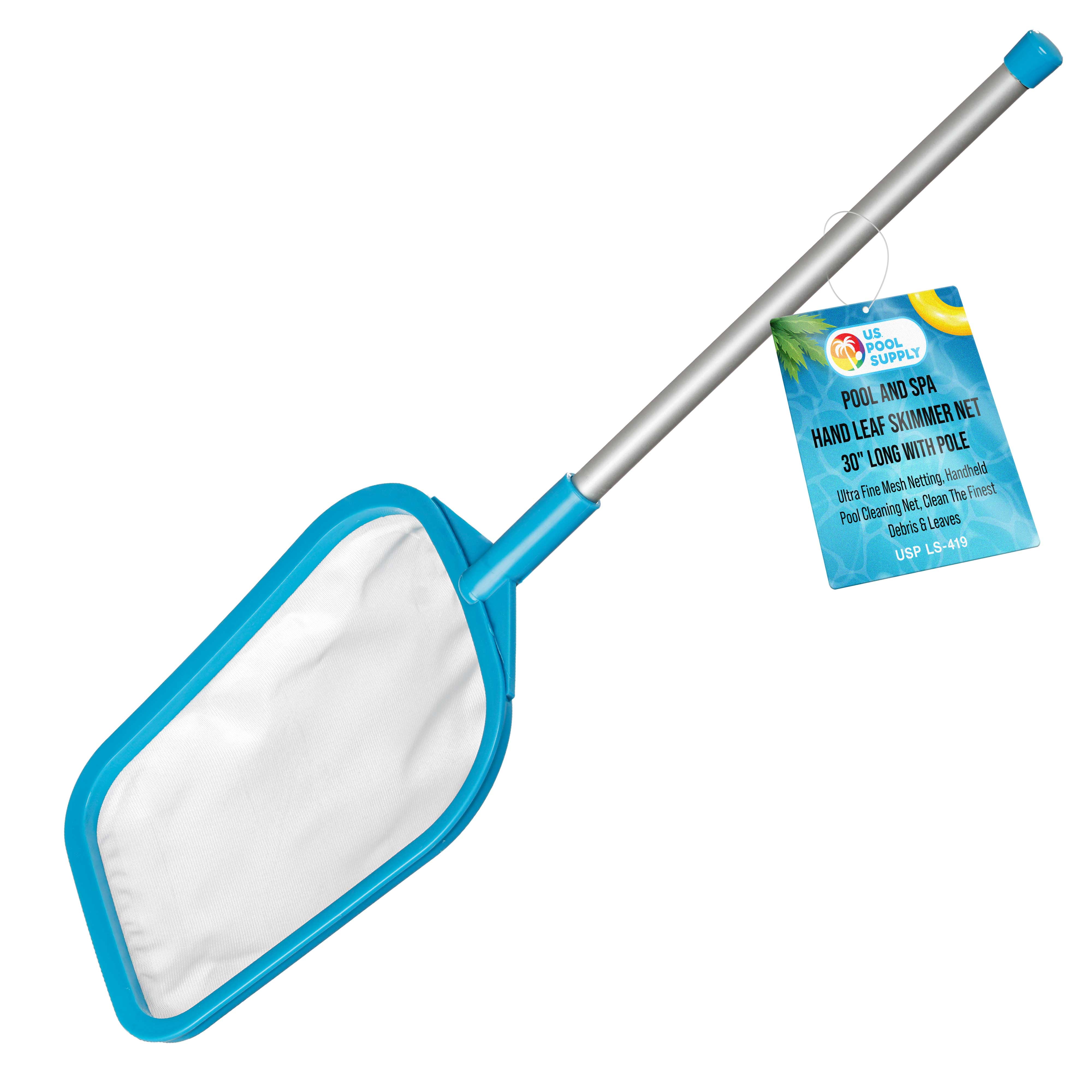 Long Handle Pool Net U.S. Pool Supply, Spa Hot Tub Pool Hand Leaf Skimmer Net, 30