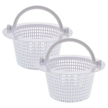 U.S. Pool Supply Swimming Pool Skimmer Replacement Basket with Handle, 2 Pack - Above Ground Pool Thru-Wall Skimmer Baskets - Standard Small Size with Handle - Skim Remove Debris