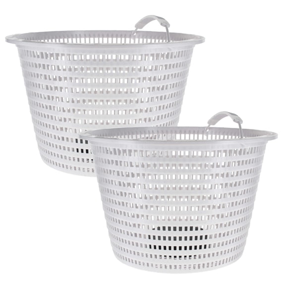 U.S. Pool Supply Weighted Inground Pool Skimmer Basket (Set of 2) - Skimmer Filter Basket, Skims Leaves – Compatible with Hayward SPX1070E, Prevent Pump Clogs - 8" Top, 5.5" Bottom, 5" Deep