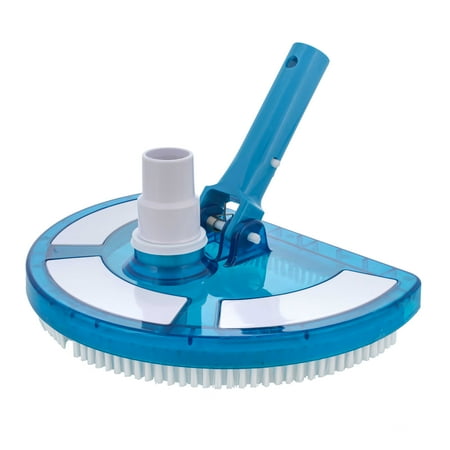 U.S. Pool Supply Weighted Pool Vacuum Head, Transparent Curved Half Moon Body - Swivel Connection, Pole Handle - For Above Ground & Inground Swimming Pools – Vinyl Liner Floor, Wall, Corner Cleaner