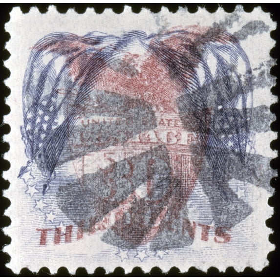 U.S. Postage Stamp, 1869. /N30 Cent Postage Stamp With Inverted Frame And "Shield And Eagle" Design. Poster Print by  (18 x 24)