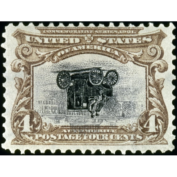 U.S. Postage Stamp, 1901. /Nunited States Pan-American Exposition 4 Cent Postage Stamp With Inverted Center. Poster Print by  (18 x 24)