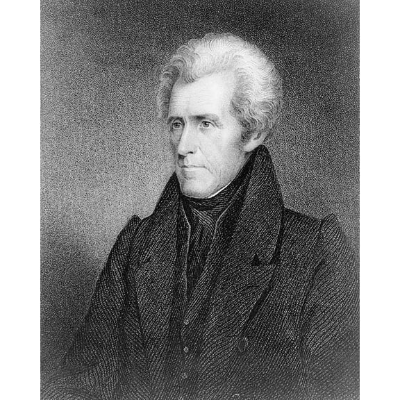 U.S. President Andrew Jackson Portrait - 12x18 Inch Laminated Poster - Stunning Detail and Bold Colors