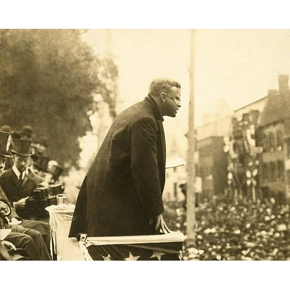 U.S. President Theodore Roosevelt Speech 1906 - 24x36 Inch Glossy Laminated Poster - Stunning Detail and Bold Colors