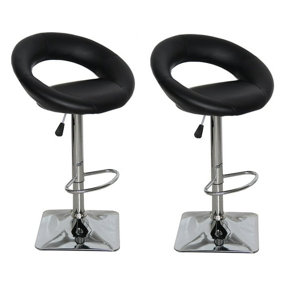 U.S. Pride Furniture Daisy Adjustable Swivel Bar Stool - Set of 2