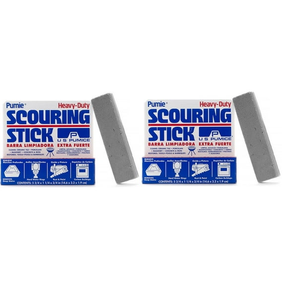 U.S. Pumice Pumie Scouring Stick, Heavy Duty Extra Strong Pumice Cleaning Bar (2 Pack)