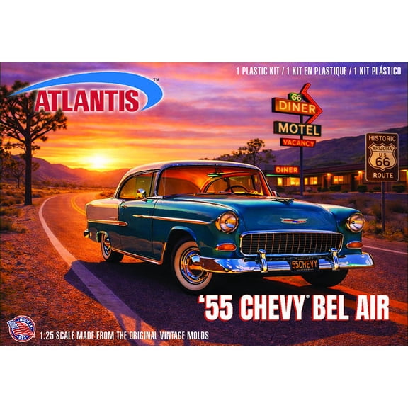 U.S. Route 66 - 1955 Chevrolet Bel Air Hardtop 1/25 Scale Model Kit