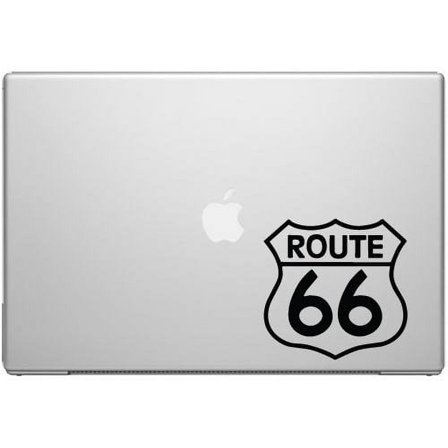 U.S. Route 66 Highway Americana Travel Macbook Car Tablet Art - Black Vinyl Decal for 13" Macbook