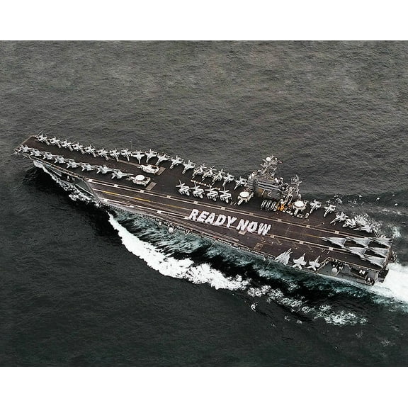 U.S.S. Abraham Lincoln Aircraft Carrier - Style A - 12x18 Inch Laminated Poster - Stunning Detail and Bold Colors