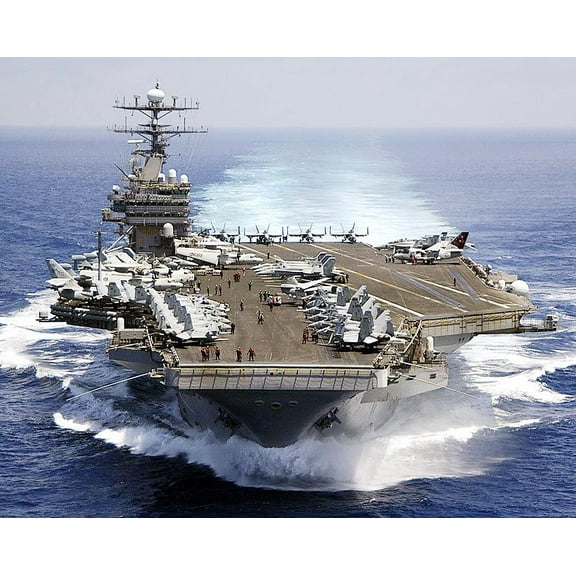 U.S.S. Carl Vinson Aircraft Carrier CVN 70 - Style B - 12x18 Inch Laminated Poster - Stunning Detail and Bold Colors