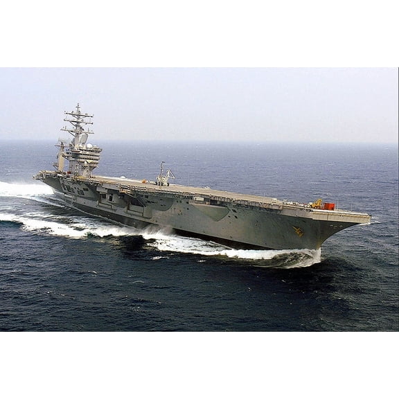 U.S.S. Dwight D. Eisenhower (CVN 69) at Sea - 12x18 Inch Laminated Poster - Stunning Detail and Bold Colors