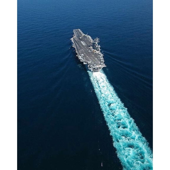 U.S.S. Dwight D. Eisenhower in Arabian Sea - 12x18 Inch Laminated Poster - Stunning Detail and Bold Colors