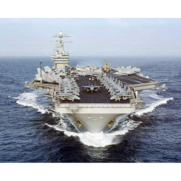 U.S.S. Dwight Eisenhower Aircraft Carrier - 12x18 Inch Laminated Poster - Stunning Detail and Bold Colors