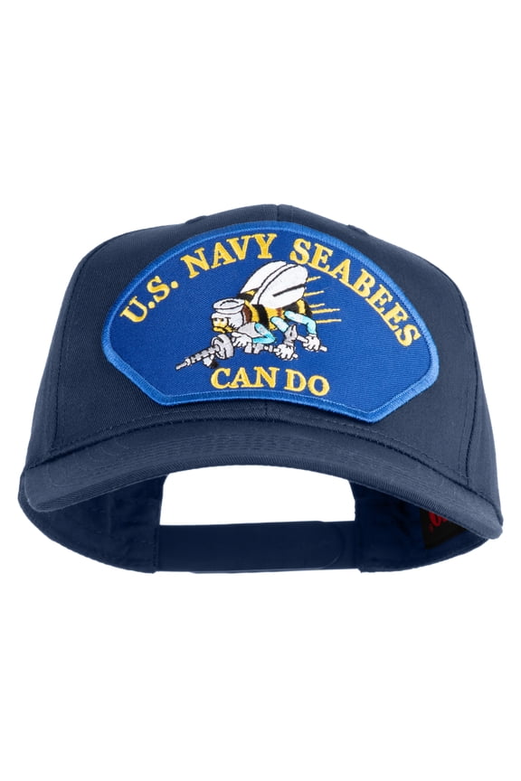 U.S. Seabees Can Do Blue Patched Solid Cotton Twill Pro Style Cap - Navy OSFM