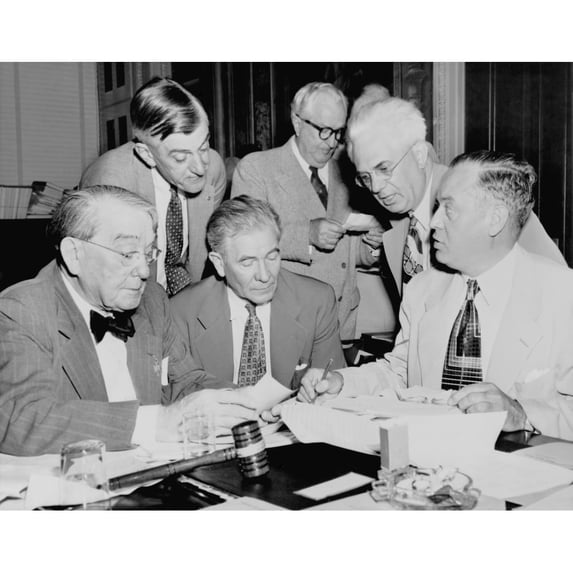 U.S. Senate Appropriations Committee Vote For New European Recovery Funds. L-R Senators Kenneth Mckellar History (