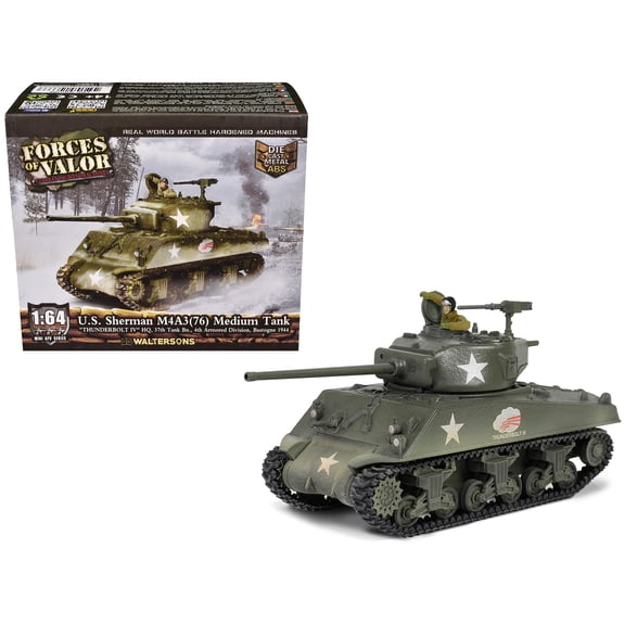 U.S. Sherman M4A3(76) Medium Tank United States Army "Mini AFV" Series 1/64 Diecast Model by Forces of Valor