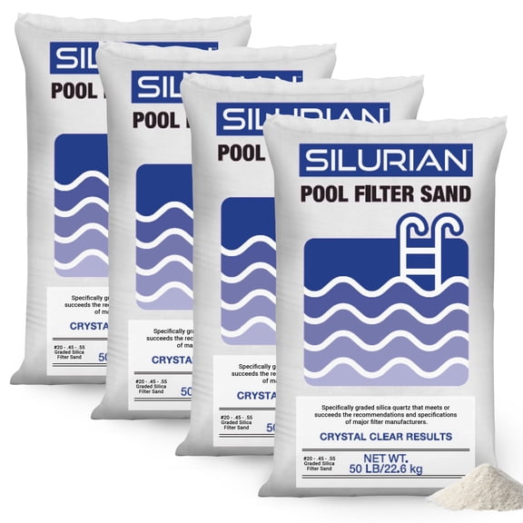 Mystic White II Pool Filter Silica Sand 20 Grade - for Pool Filters - 4 Pack, 50 lb