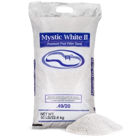 U.S. Silica Mystic White II Premium Silica Pool Filter Sand, 50 lb, 1 Pack