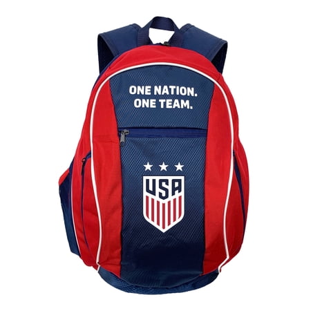 Icon Sports U.S. Soccer Backpack with Ball Compartment – Official Licensed Red and Navy Bag