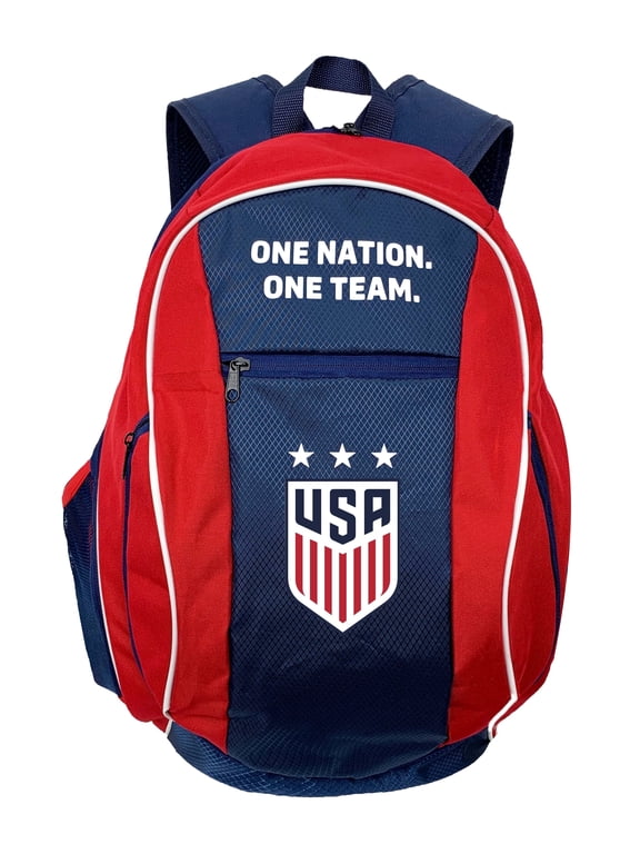U.S. Soccer Backpack with Ball Compartment Official Licensed Red and Navy Bag