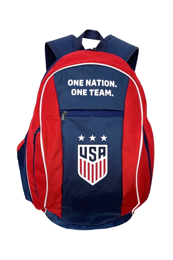 U.S. Soccer Backpack with Ball Compartment Official Licensed Red and Navy Bag