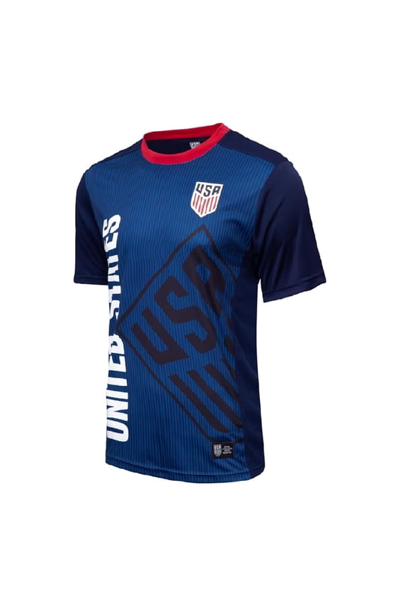 U.S. Soccer Federation Icon Sports USMNT - Adult Game Day Soccer Poly Shirt Navy - Small
