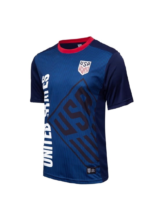 U.S. Soccer Federation Icon Sports USMNT - Adult Game Day Soccer Poly Shirt Navy - XL