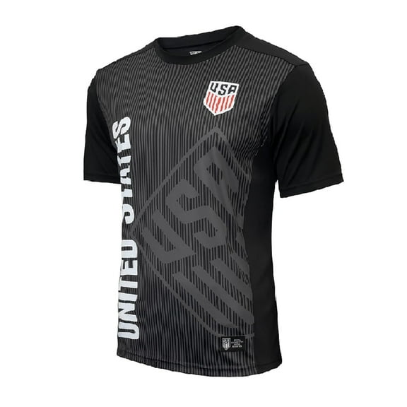 Icon Sports USMNT U.S. Soccer Federation Adult Game Day Soccer Poly Shirt Black - XXL