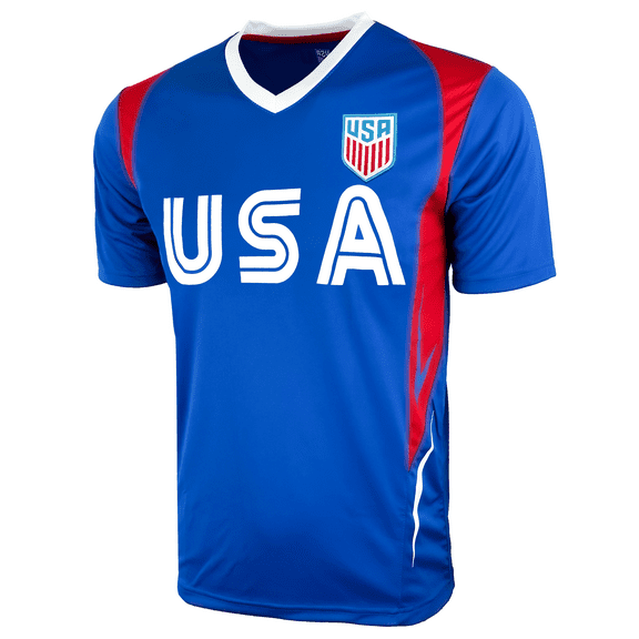 Icon Sports USMNT Adult Men's Activewear V-Neck Short Sleeve T-Shirt, USA