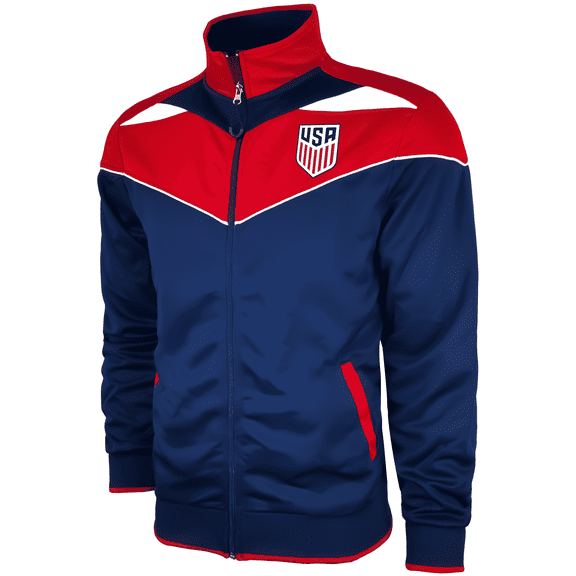 Icon Sports U.S. Soccer Track Jacket, Polyester, Red/Blue/White, YS-XXL
