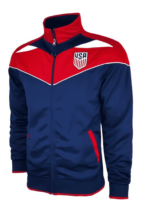 U.S. Soccer Track Jacket, Polyester, Red/Blue/White, YS-XXL
