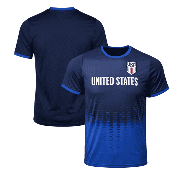 Icon Sports USA Soccer Game Day Shirt, 100% Polyester, Navy/Blue, YXS-XL