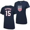 thumbnail image 1 of U.S. Soccer USWNT 4 Star Offical Licensed Rapinoe Number 15 Women's T-Shirt - Navy, 1 of 3