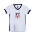 thumbnail image 1 of U.S. Soccer USWNT National Team 4 Star Champion Soccer Game Day Youth Poly Shirt, White/Blue - YXL [Add Custom Name/Number], 1 of 6