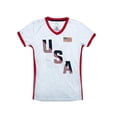 thumbnail image 1 of U.S. Soccer USWNT Player Poly Shirt Girls’ Youth Official USA Flag Soccer Tee Top - White, Morgan, YXL, 1 of 3