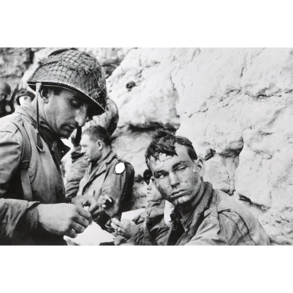 U.S. Soldier Who Was Injured During Landing On Normandy Beachhead History (24 x 18)